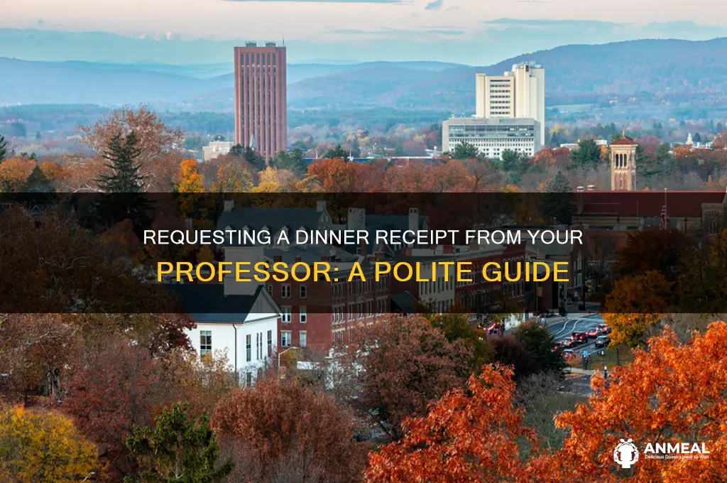 how to ask professor for receipt for dinner