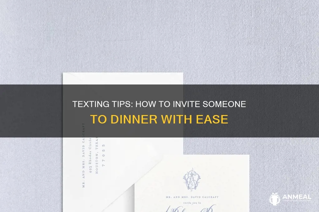 how to ask someone to dinner by text via text