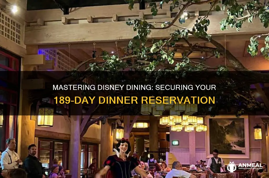 how to book 189 days dinner reservation