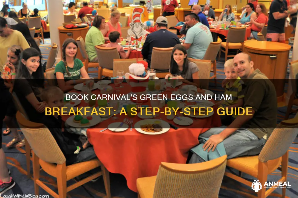 how to book green eggs and ham breakfast on carnival