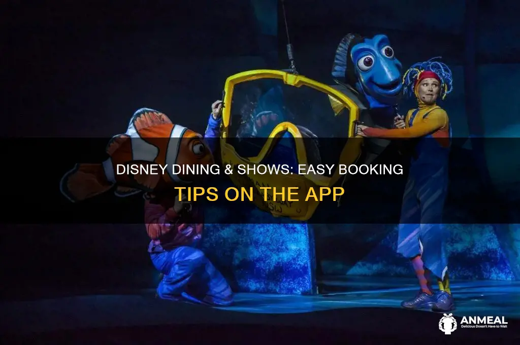 how to book shows with dinner on disney app