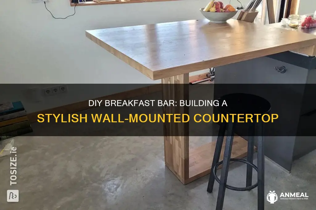 how to build a breakfast bar against a wall