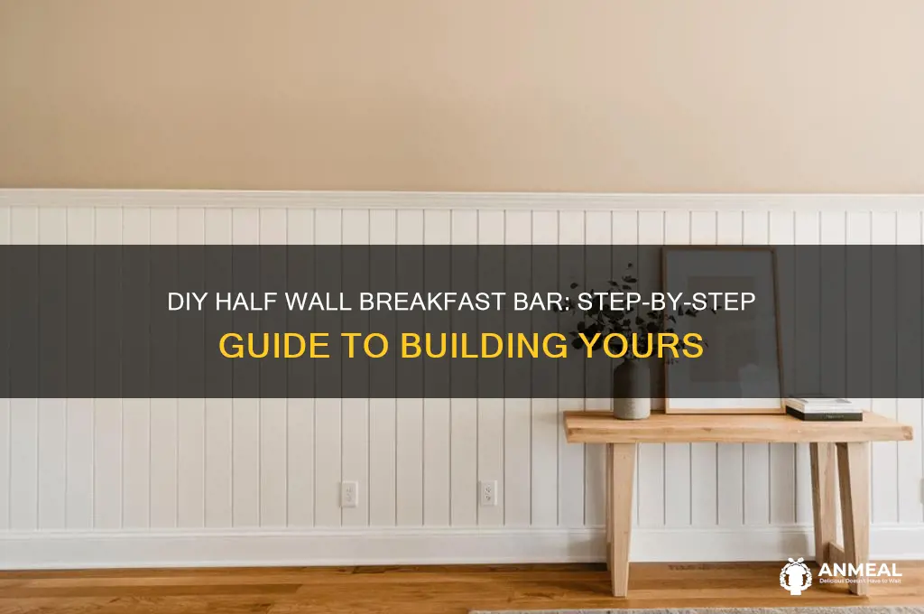 how to build a half wall for breakfast bar