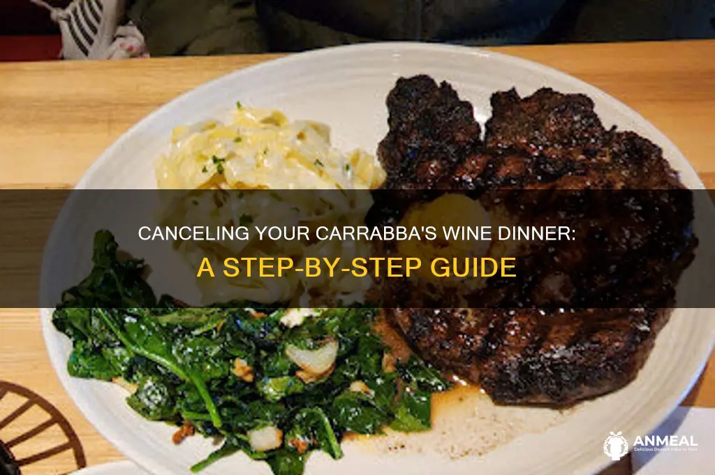 how to cancel wine dinner at carrabba