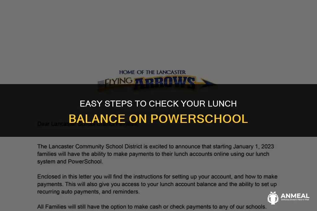 how to check lunch balance on powerschool