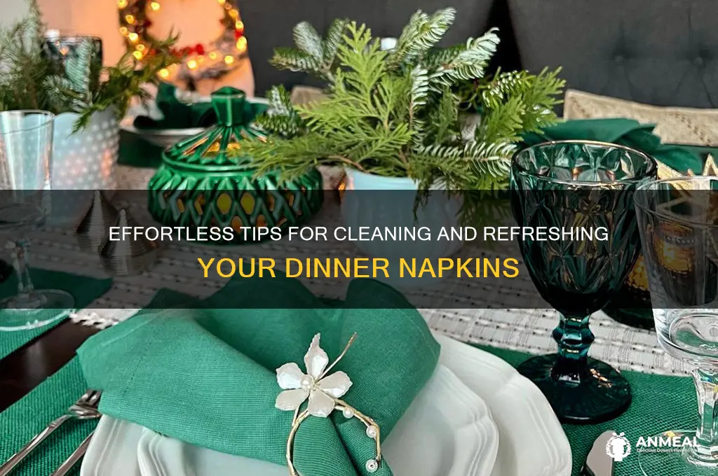 how to clean dinner napkins