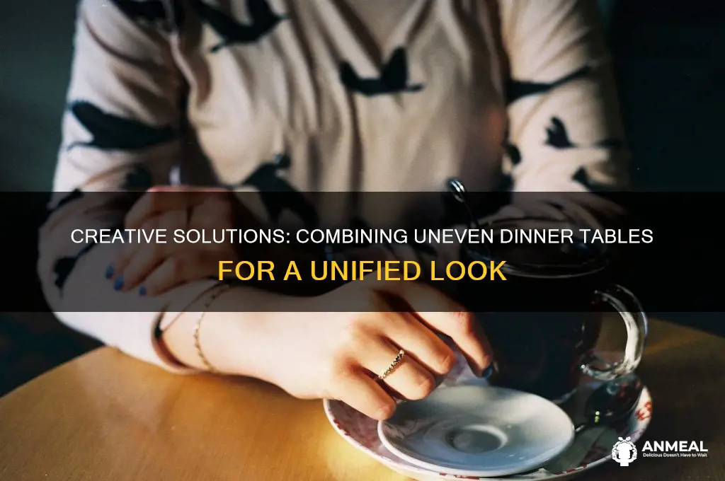 how to combine two dinner tables of unequal height