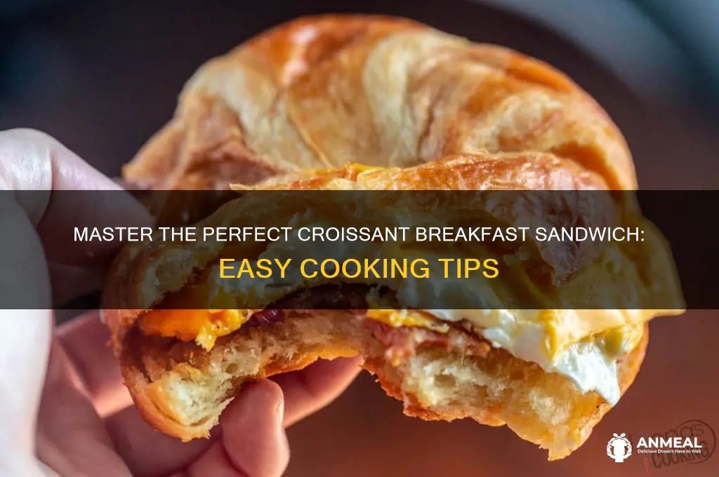 how to cook croissant breakfast sandwich