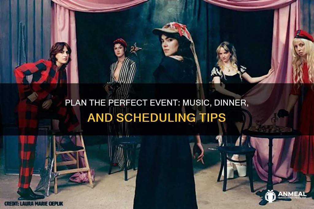 how to create schedule an event with music and dinner