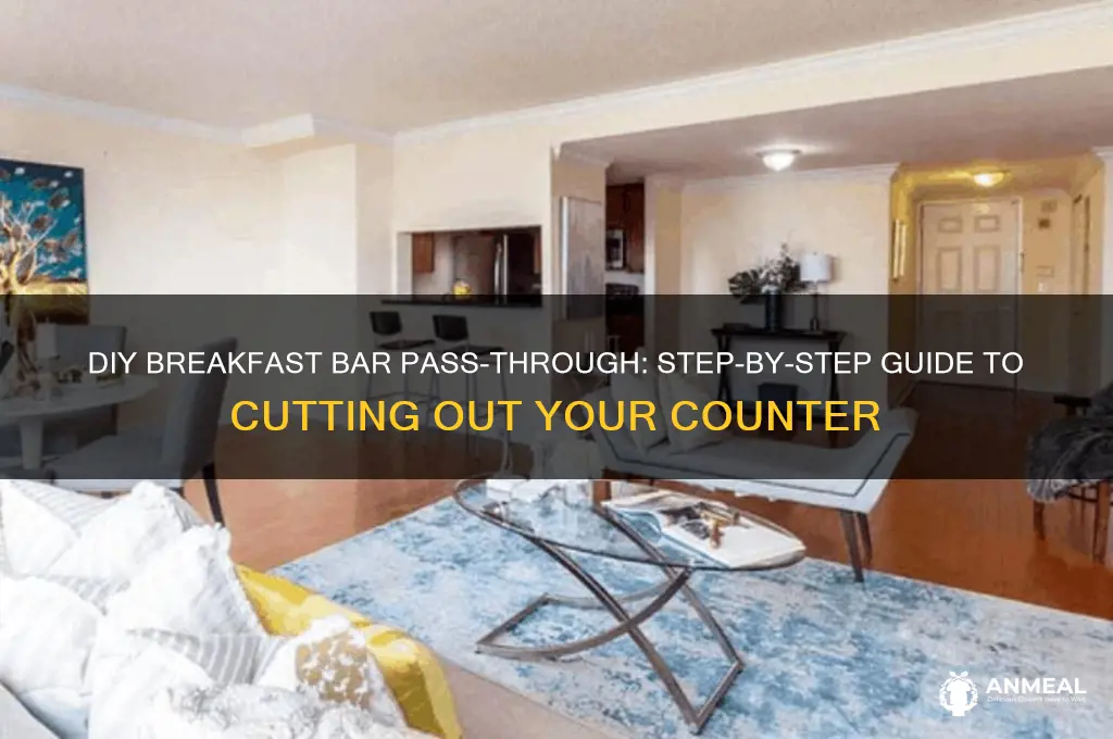 how to cut out a pass through for breakfast bar