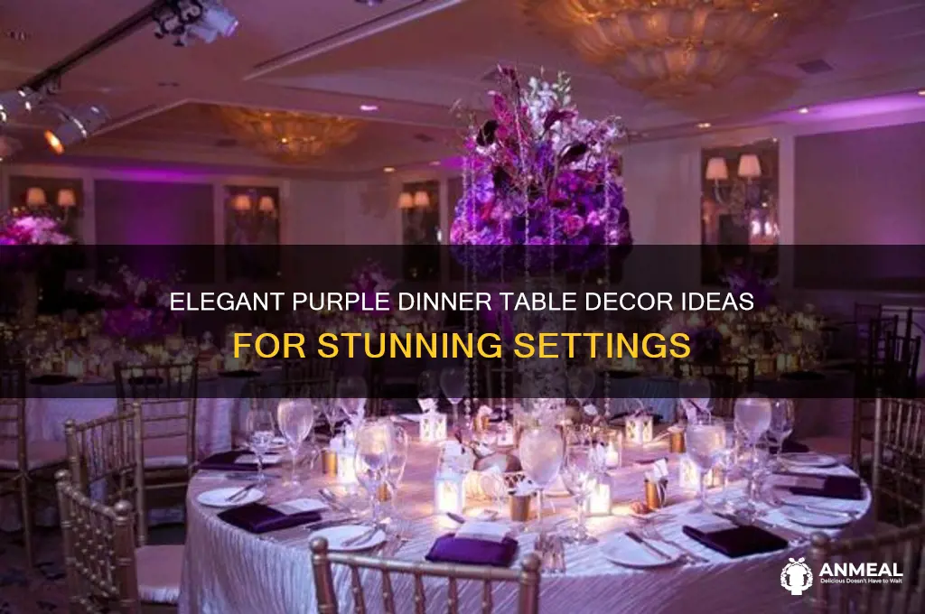 how to decorate a dinner table in purle