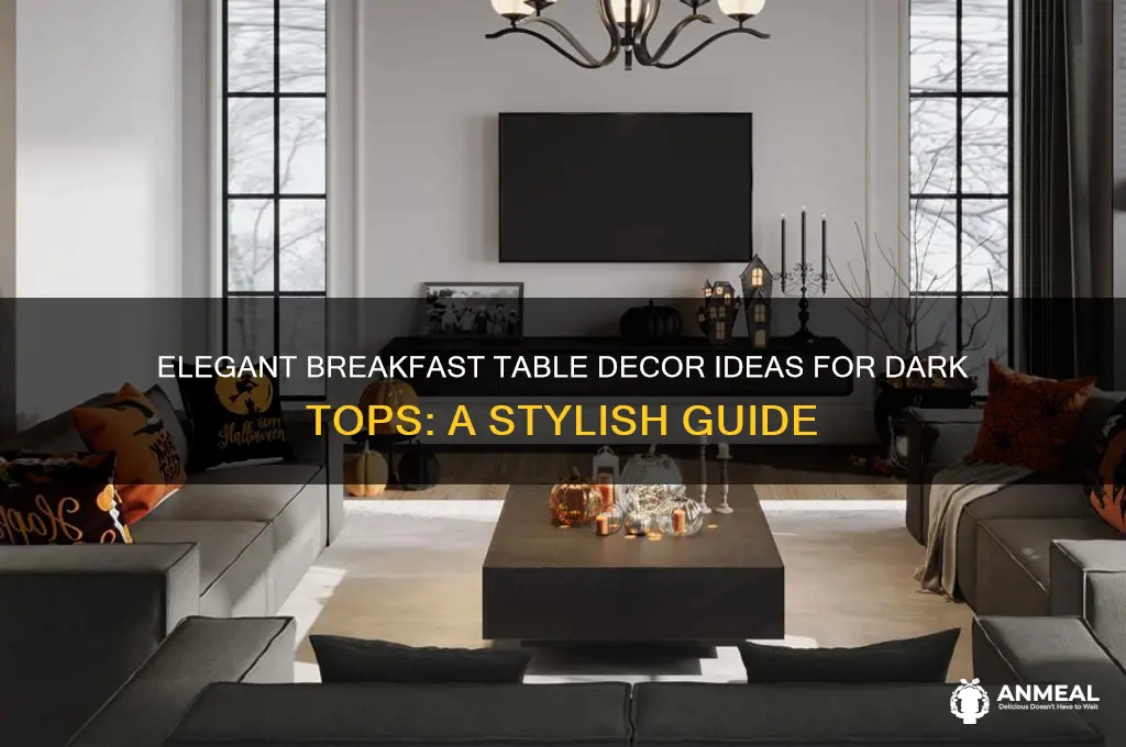 how to decorate breakfast table with dark top