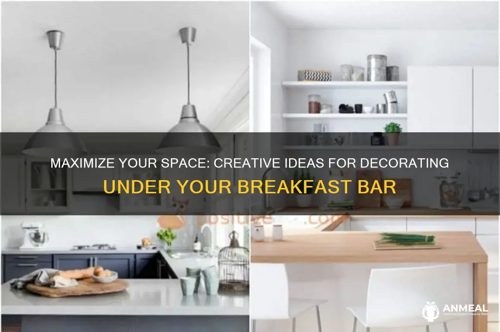 how to decorate under unused breakfast bar in apartment