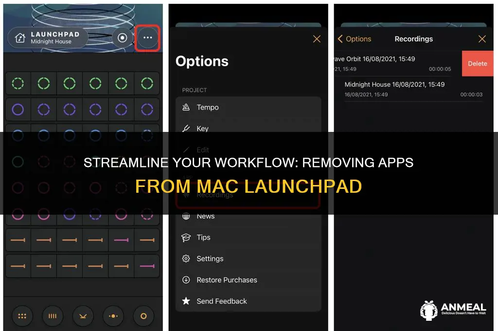 how to delete apps from my lunch pad in mac