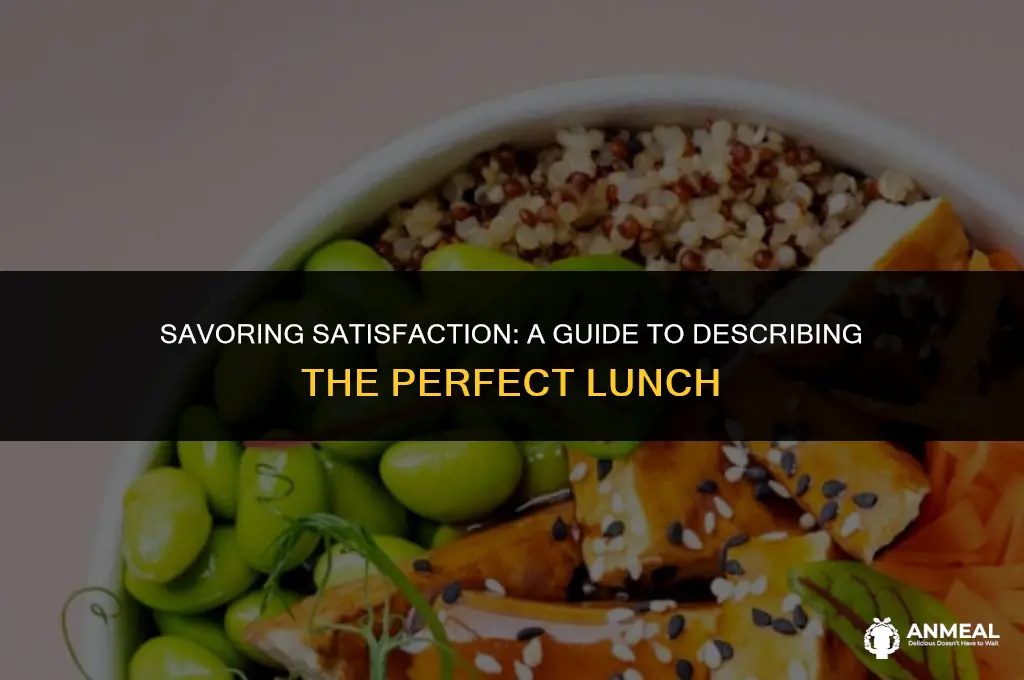 how to describe a good lunch