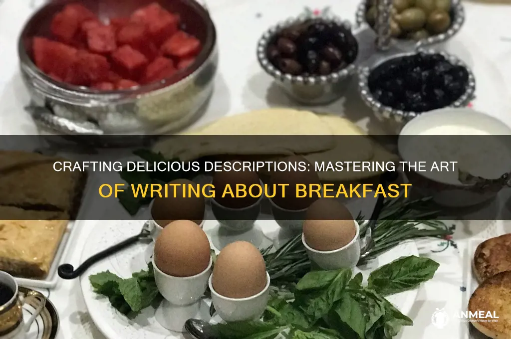 how to describe breakfast in writing