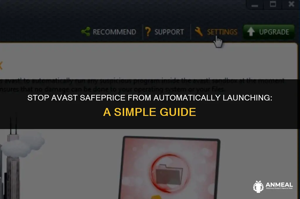 how to disable avast safeprice from auto lunching