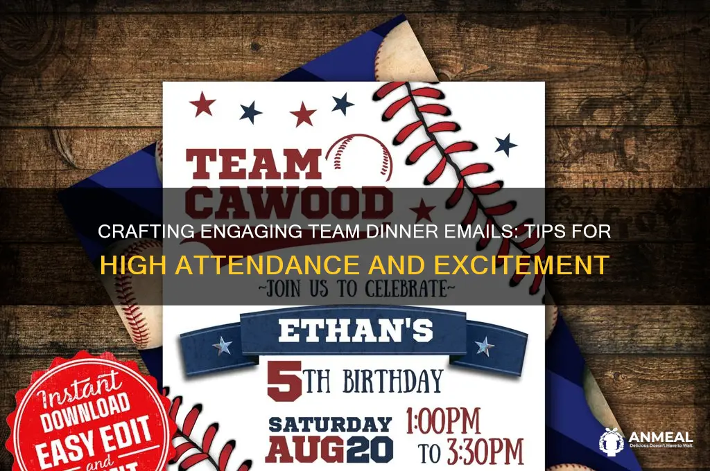 how to draft an atractive email for team dinner