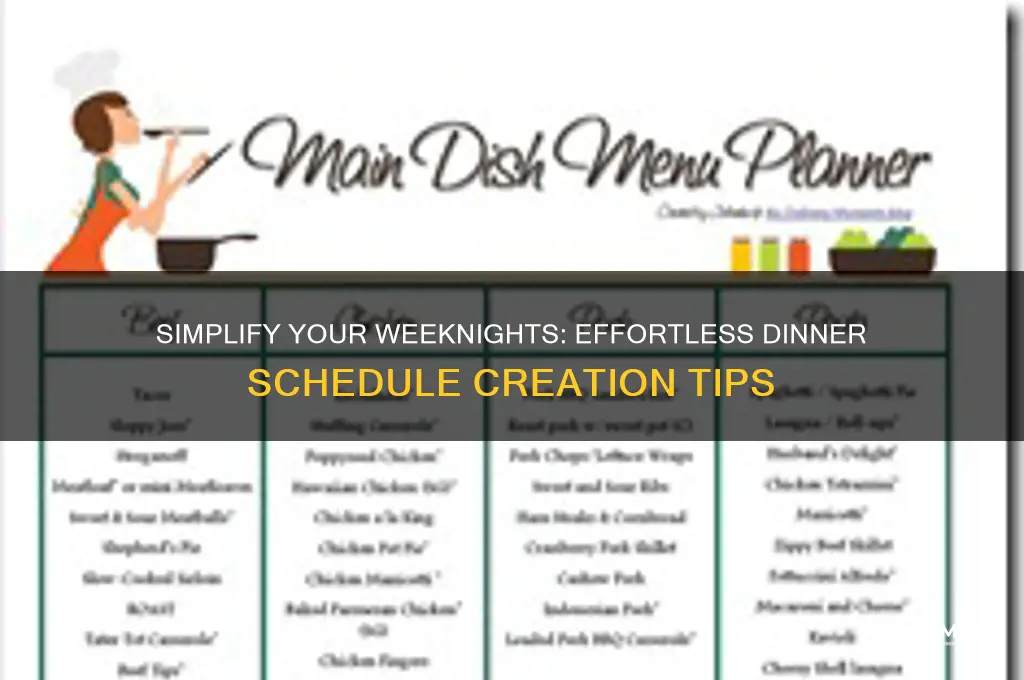 how to easily create dinner schedule