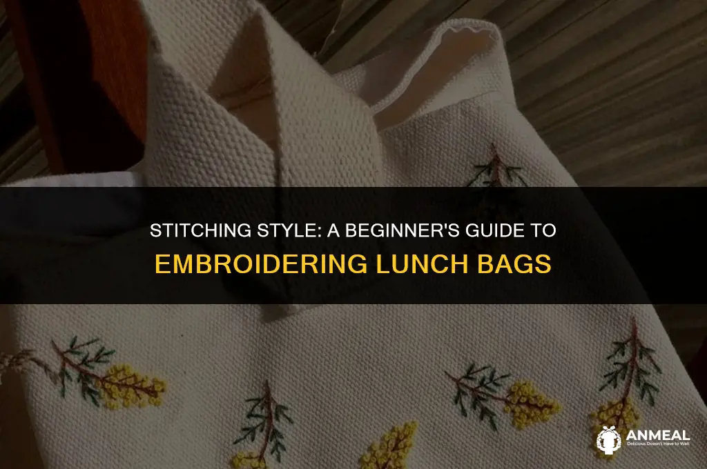 how to embroider on a lunch bag