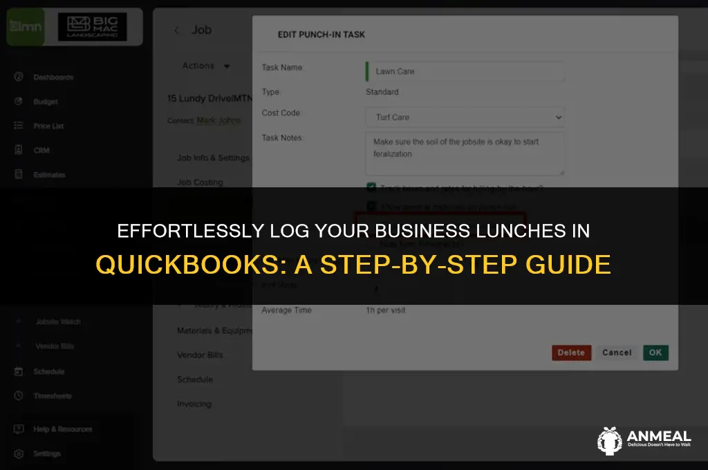 how to enter a business lunch in quickbooks