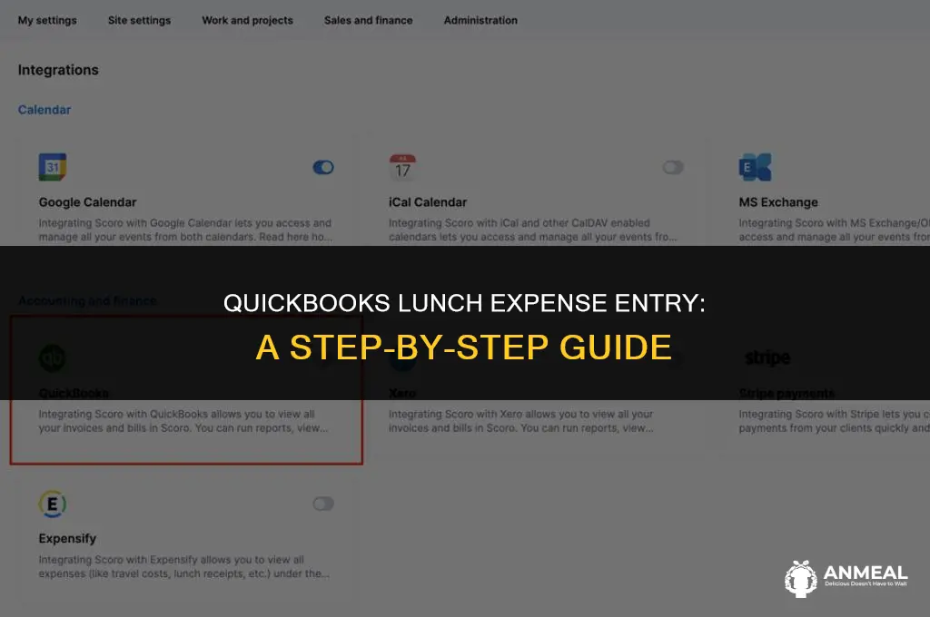 how to enter a lunch expense into quickbooks