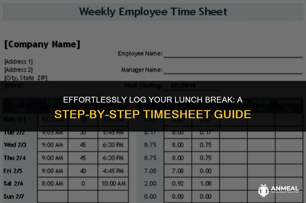 how to enter a lunch hour in timesheet