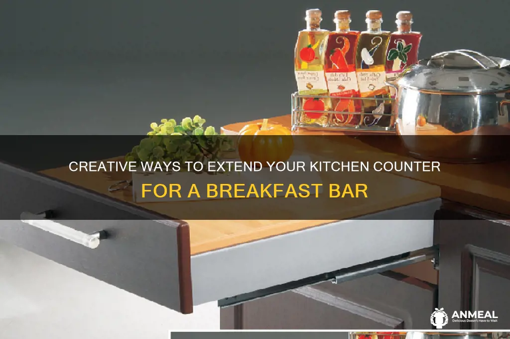 how to extend the kitchen counter for a breakfast bar