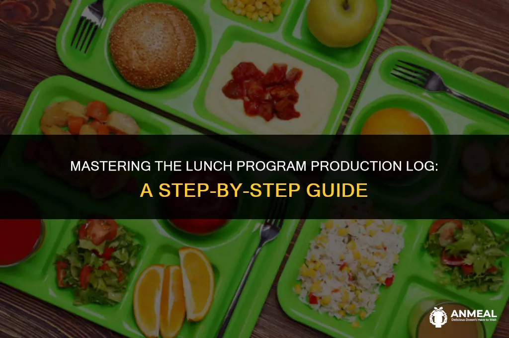 how to fill out a lunch program production log