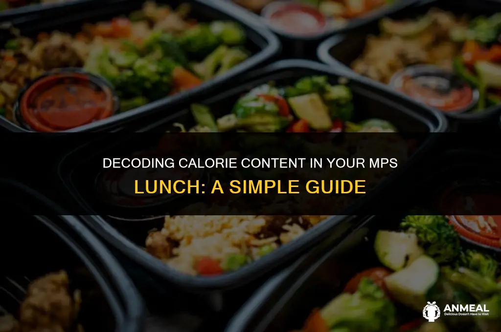 how to find amount of calories in a mps lunch
