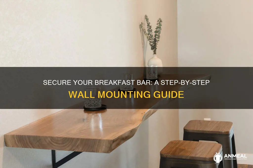 how to fix a breakfast bar to the wall