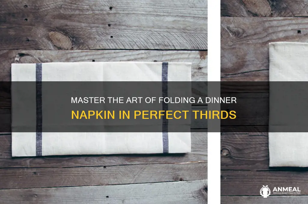 how to fold a dinner napkin in thirds