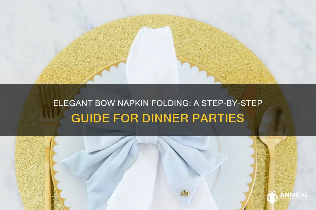 how to fold a dinner napkin into a bow