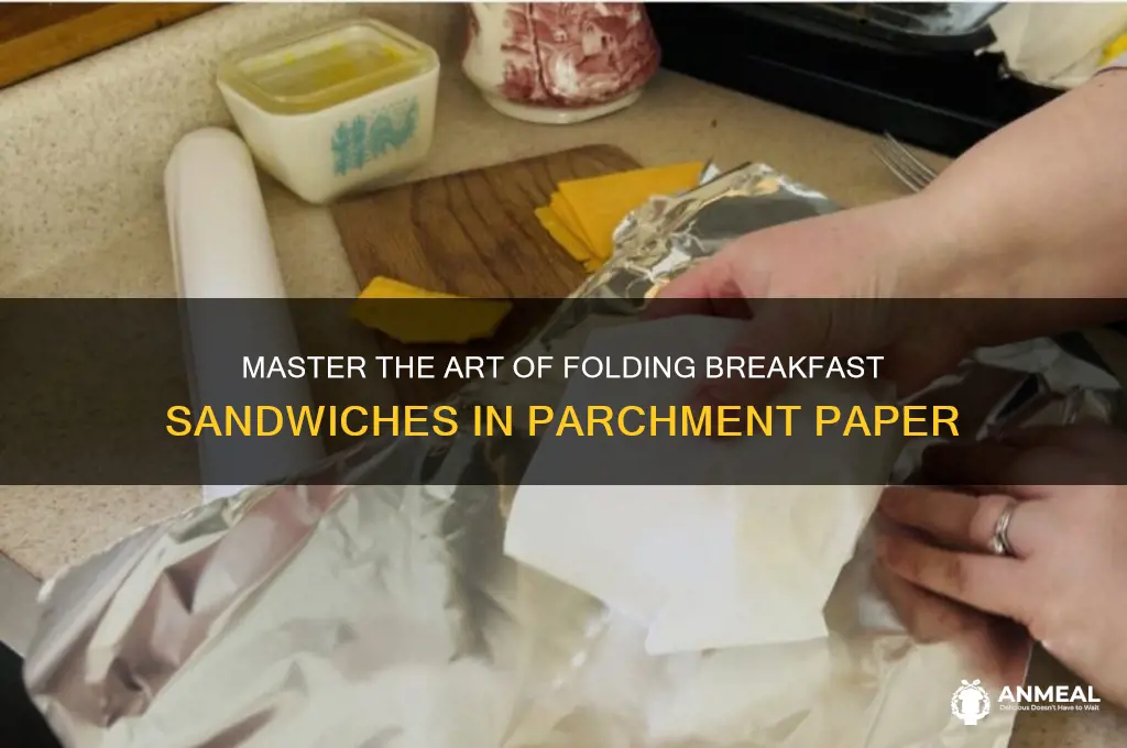 how to fold breakfast sandwich in parchment paper