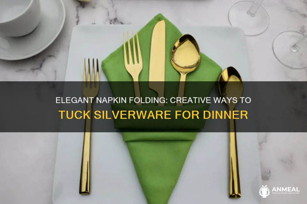 how to fold dinner napkins with silverware