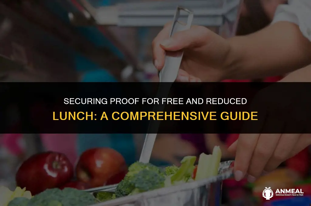 how to get proof of free and reduced lunch