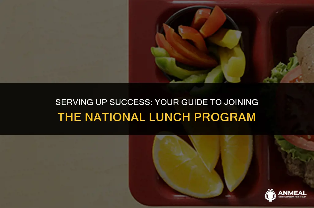 how to get started in the national lunch program