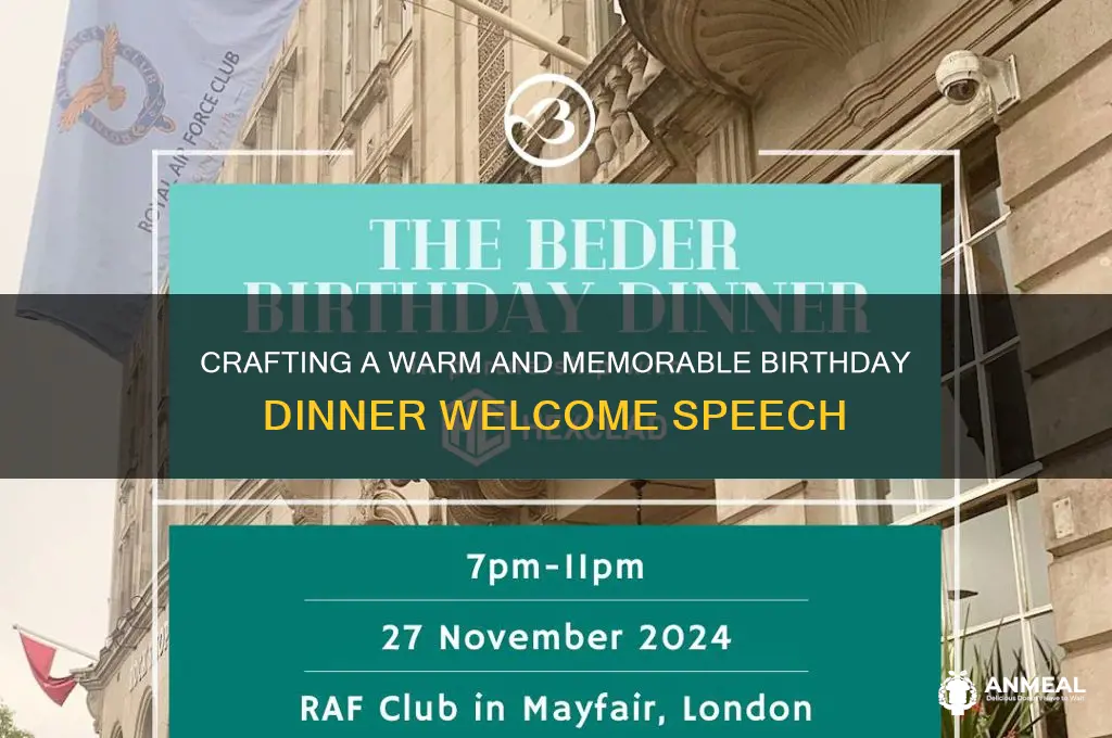 how to give a welcoming speech at a birthday dinner