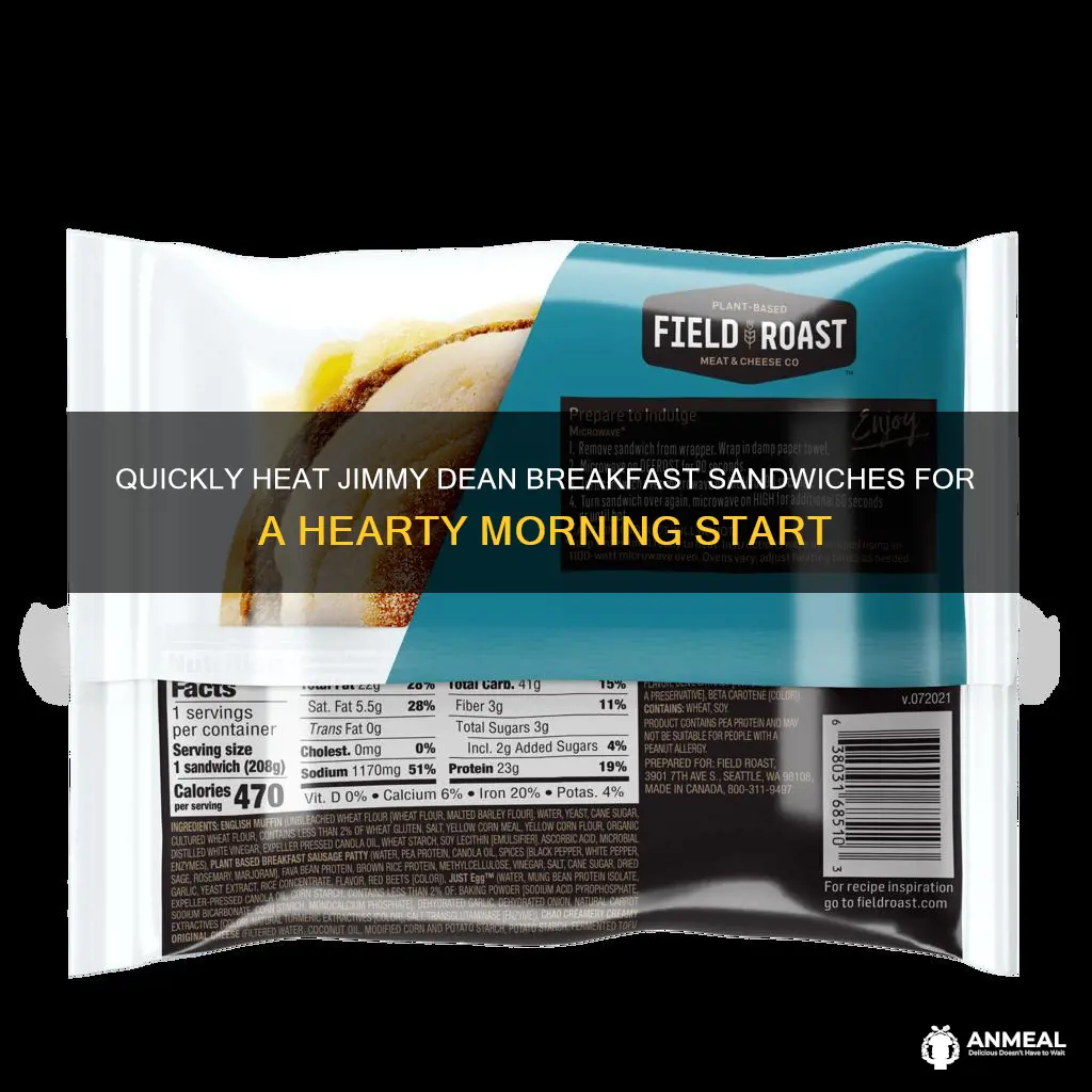 how to heat up jimmy dean breakfast sandwich