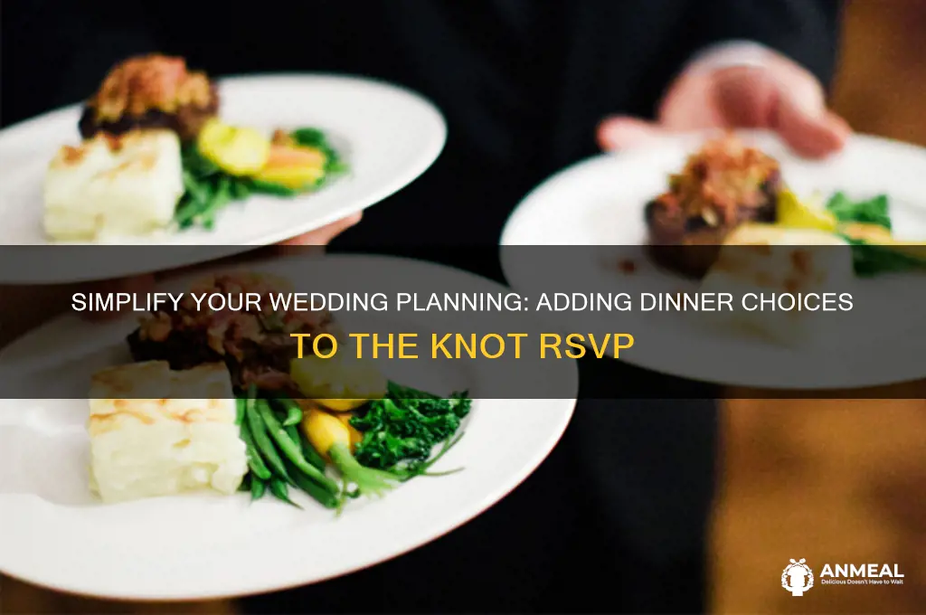 how to include dinner options on rsvp on theknot