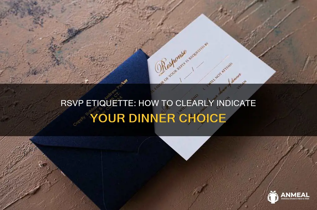 how to indicate dinner choice at rsvp