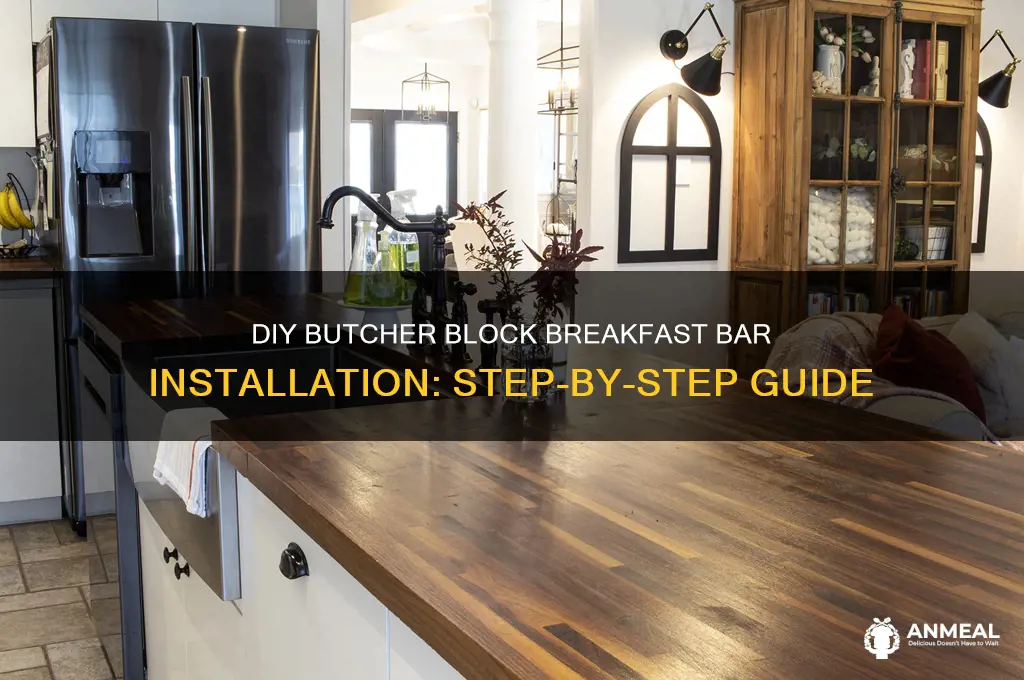 how to install a butcher block breakfast bar
