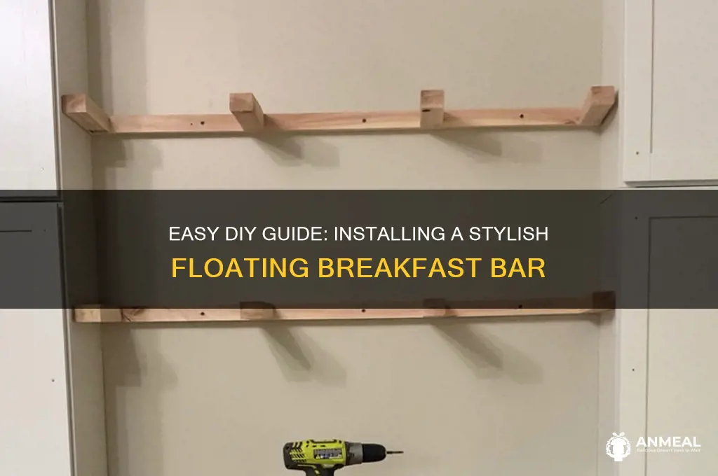 how to install a floating breakfast bar