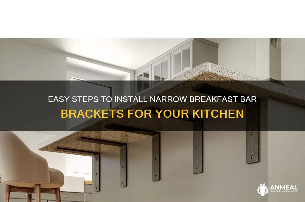 how to install a narrow breakfast bar brackets