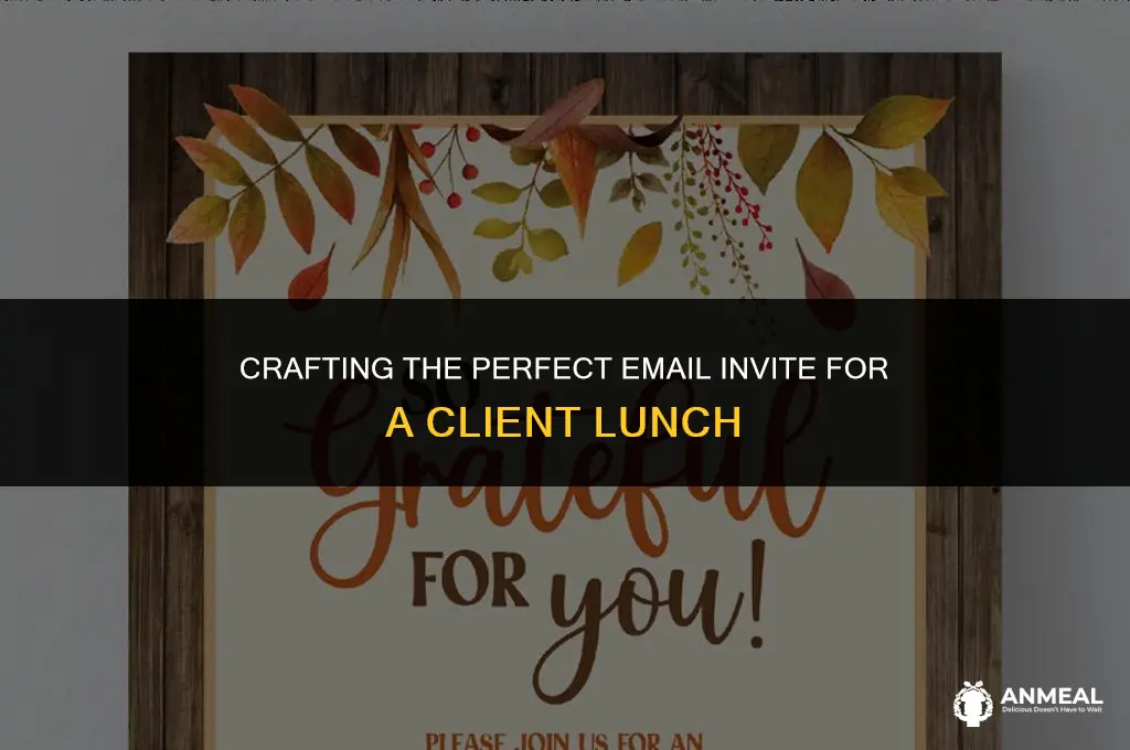 how to invite a client to lunch via email sample