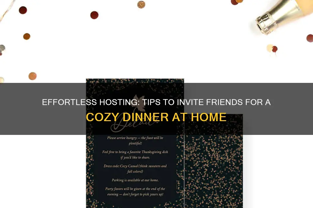 how to invite friends for dinner at home