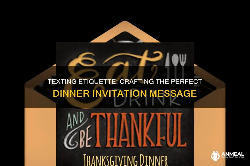 how to invite someone for dinner over text