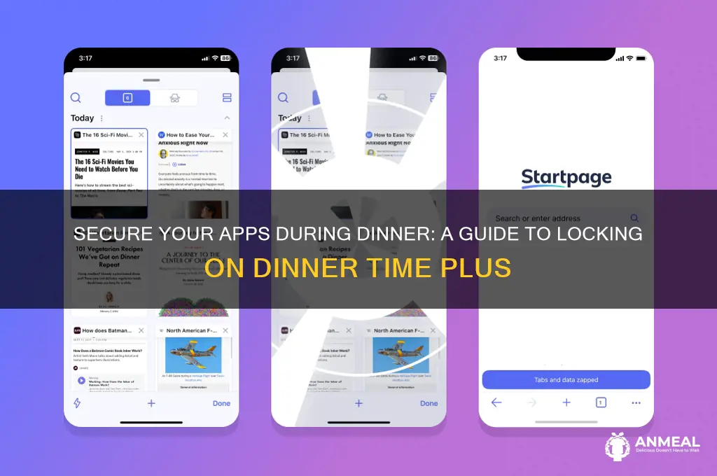 how to lock apps on dinner time plus