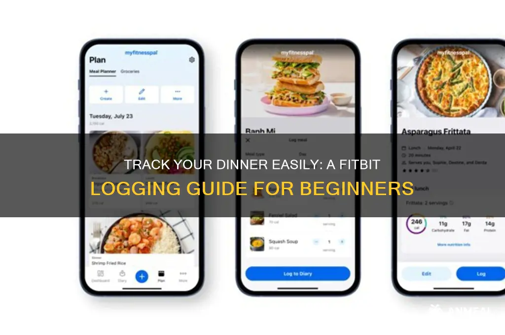how to log dinner in fitbit