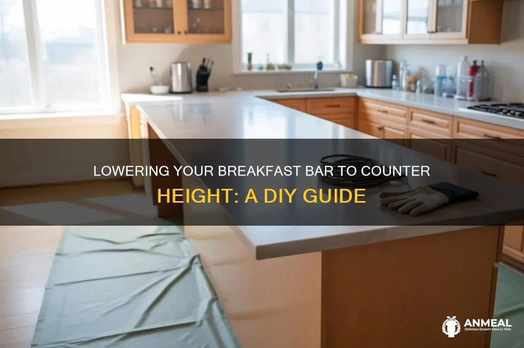 how to lower breakfast bar to counter height